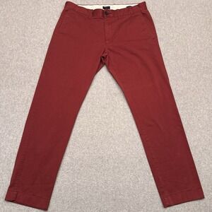 J.Crew Slim Fit Flex Chino Pants Mens 32x29* Red Preppy Stretch Cotton H3167